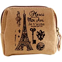BESTOYARD Monedero de la vendimia de las muchachas de la lona del monedero de la cremallera mini pequeño bolso de la…